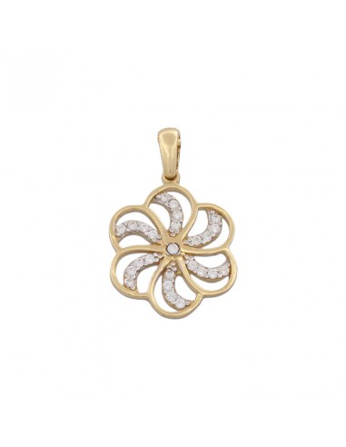 COLGANTE ORO DE 18KL FLOR CON CIRCONITAS