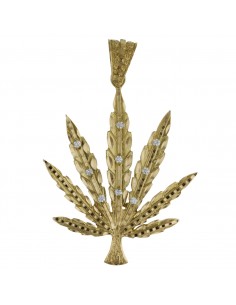 COLGANTE HOJA MARIHUANA ORO...