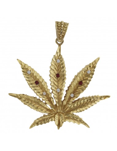 COLGANTE HOJA MARIHUANA ORO 18KL