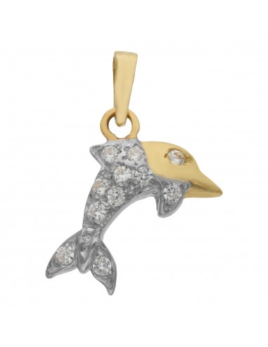 COLGANTE ORO DE 18KL DELFIN CIRCONITAS