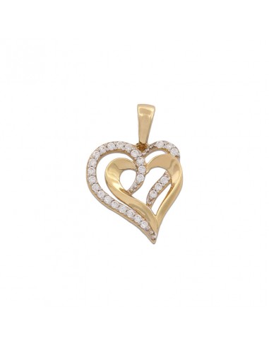 COLGANTE ORO 18KL CORAZON CON CIRCONITAS
