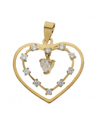 COLGANTE ORO 18KL CORAZON CIRCONITAS