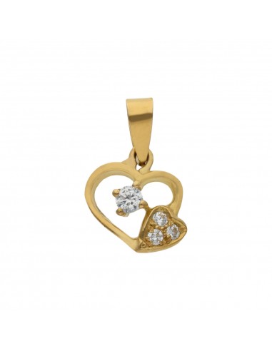 COLGANTE ORO 18KL CORAZON CIRCONITAS