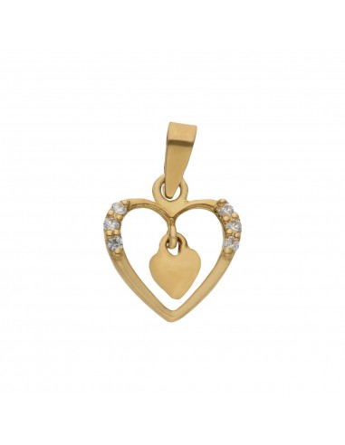 COLGANTE ORO 18KL CORAZON CIRCONITAS