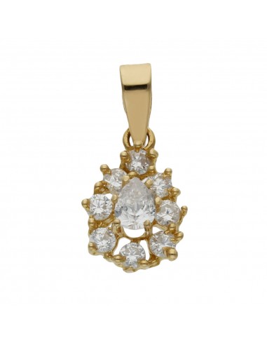 COLGANTE ORO 18KL LAGRIMA CIRCONITAS
