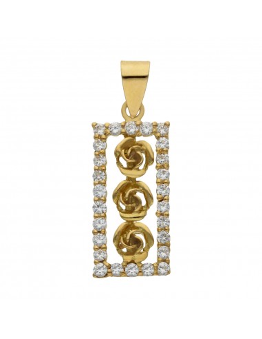 COLGANTE ORO 18KL ROSAS CIRCONITAS