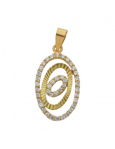 COLGANTE OVAL ORO 18KL CIRCONITAS