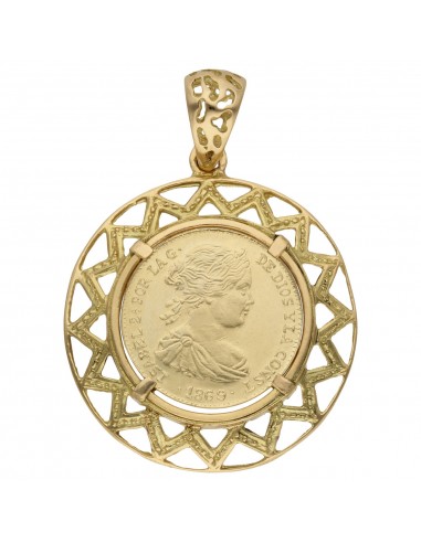COLGANTE ORO 18KL CON MONEDA DE 20MM