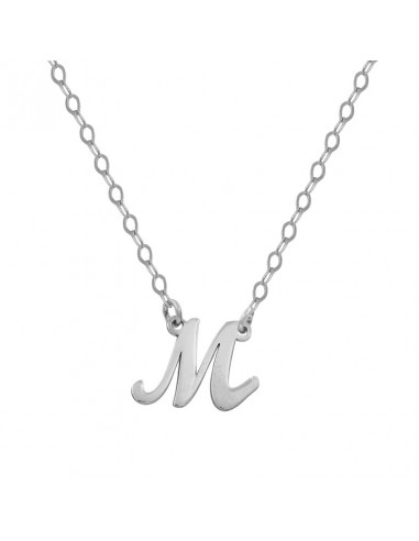COLGANTE + LETRA INGLESA ORO BLANCO 18KL