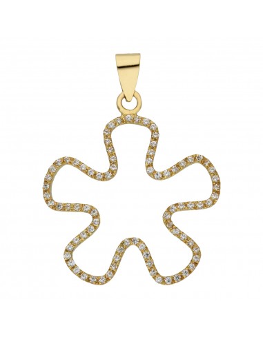 COLGANTE ORO 18KL FLOR CIRCONITAS