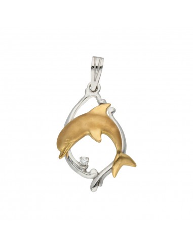 COLGANTE EN ORO DE 18KL DELFIN BICOLOR