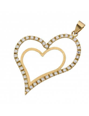 COLGANTE ORO 18KL CORAZONES CIRCONITAS