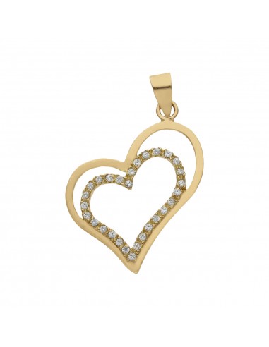 COLGANTE ORO 18KL CORAZONES CIRCONITAS