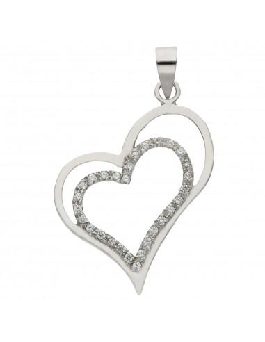 COLGANTE ORO BLANCO 18KL CORAZONES