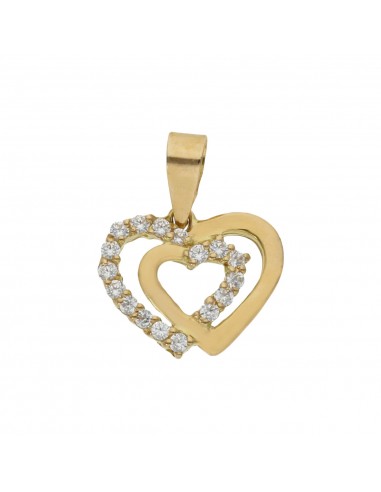 COLGANTE ORO 18KL CORAZONES CIRCONITAS