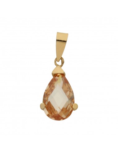 COLGANTE ORO 18KL PIEDRA COLOR CHAMPAN