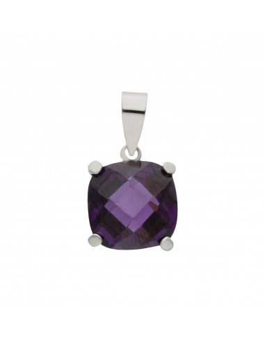 COLGANTE ORO BLANCO 18KL PIEDRA VIOLETA