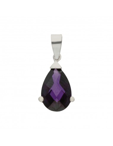 COLGANTE ORO BLANCO 18KL PIEDRA VIOLETA