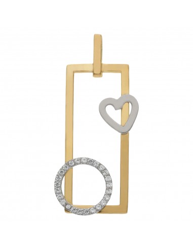 COLGANTE ORO 18KL CORAZON Y CIRCULO