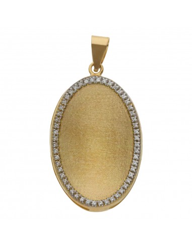 COLGANTE ORO 18KL OVAL CIRCONITAS