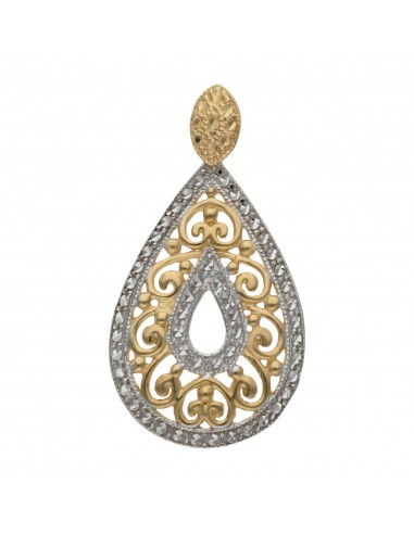 COLGANTE ORO 18KL LAGRIMA CIRCONITAS