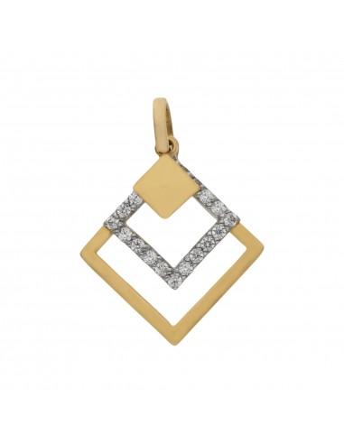 COLGANTE ORO DE 18KL ROMBO CIRCONITAS