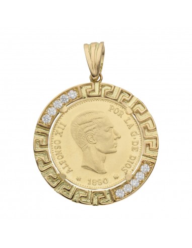 COLGANTE ORO 18KL CON MONEDA DE 20MM