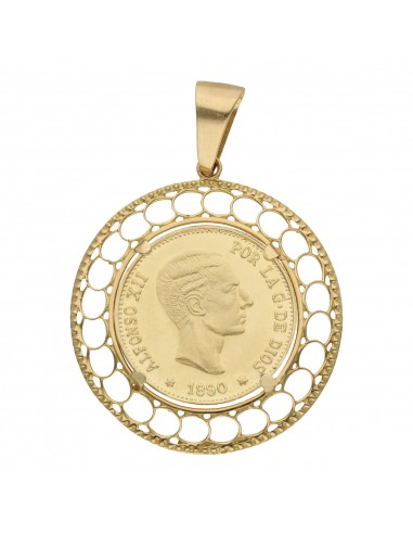 COLGANTE ORO 18KL CON MONEDA DE 20MM