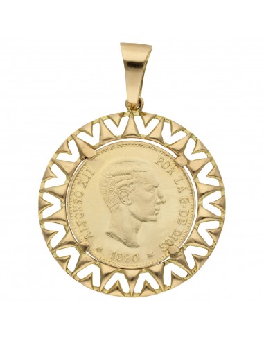 COLGANTE ORO 18KL CON MONEDA DE 20MM