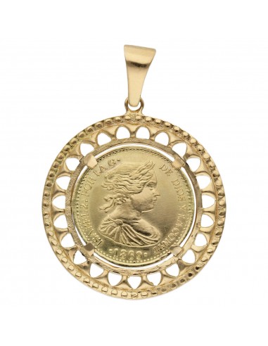 COLGANTE ORO 18KL CON MONEDA DE 20MM