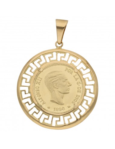 COLGANTE ORO 18KL CON MONEDA DE 18MM