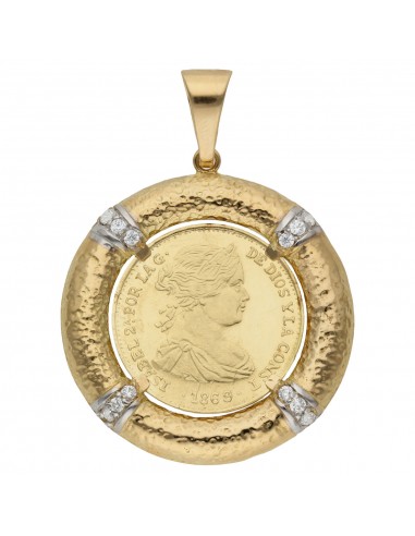 COLGANTE ORO 18KL CON MONEDA DE 20MM