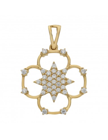 COLGANTE ORO DE 18KL FLOR CIRCONITAS