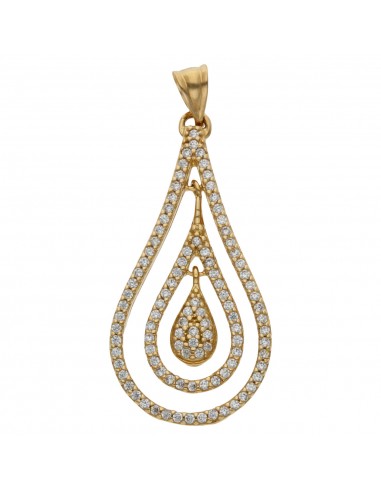 COLGANTE ORO DE 18KL LAGRIMA CIRCONITAS