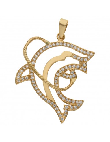 COLGANTE ORO DE 18KL DELFIN CIRCONITAS