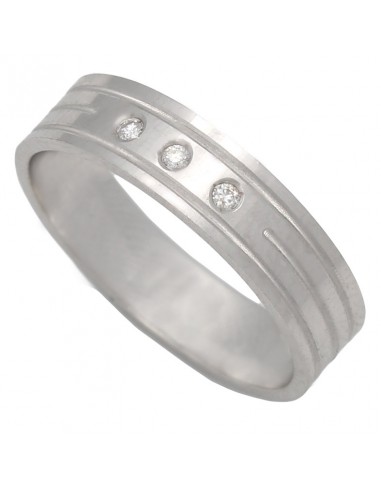 ALIANZA 3 DIAMANTES ORO BLANCO 18KL -5MM