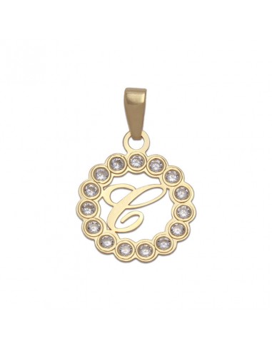 COLGANTE ORO 18KL LETRA CIRCONITAS -12MM