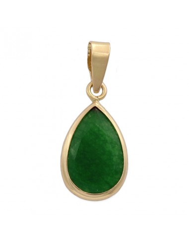 COLGANTE LAGRIMA ORO 18KL COLOR JADE