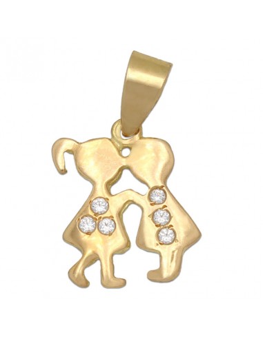 COLGANTE NIÑOS ORO DE 18KL CIRCONITAS