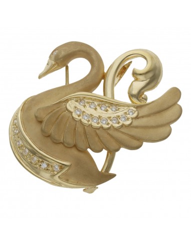BROCHE CISNE ORO 18KL - 40X35MM