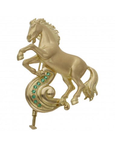 BROCHE Y COLGANTE CABALLO ORO 18KL