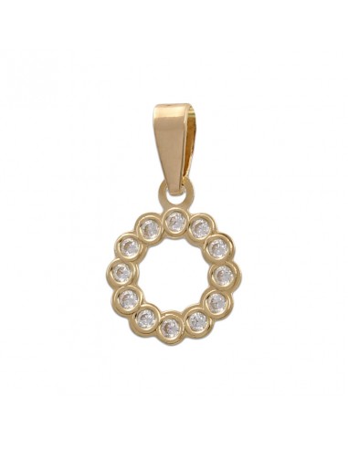 COLGANTE CIRCULO ORO18KL CIRCONITAS 10MM