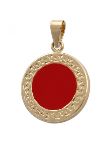 COLGANTE ORO 18KL ESMALTE ROJO - 14MM