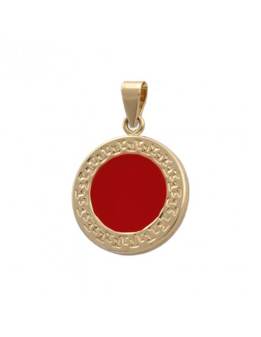 COLGANTE ORO 18KL ESMALTE ROJO - 9MM