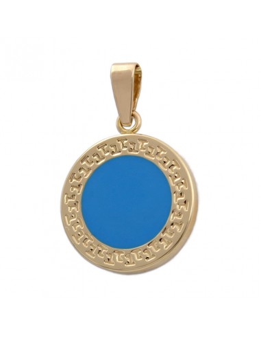 COLGANTE ORO 18KL ESMALTE AZUL - 12MM
