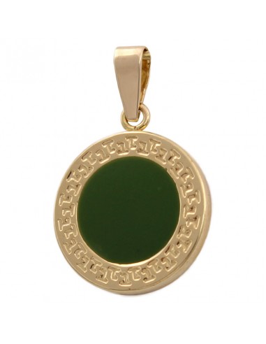 COLGANTE ORO 18KL ESMALTE VERDE - 14MM