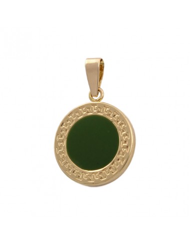 COLGANTE ORO 18KL ESMALTE VERDE - 9MM