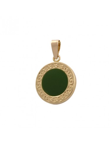 COLGANTE ORO 18KL ESMALTE VERDE - 75MM