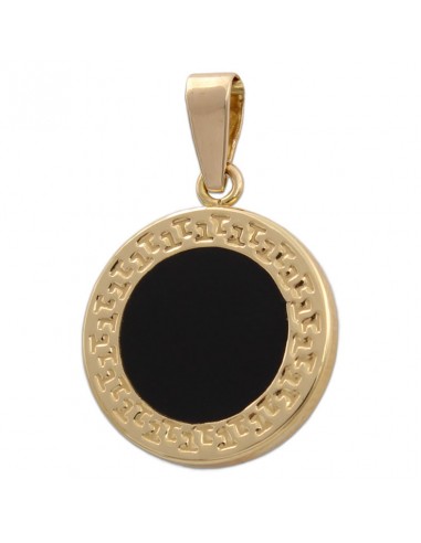 COLGANTE ORO 18KL ESMALTE NEGRO - 14MM