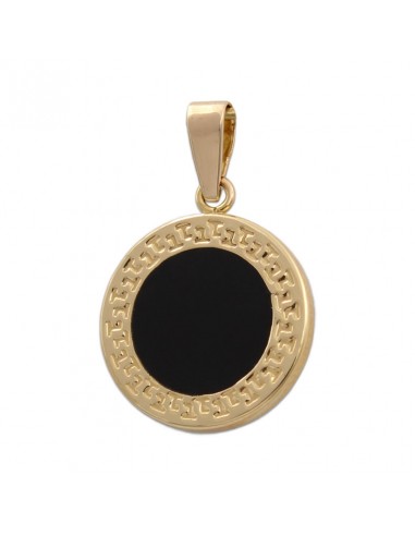 COLGANTE ORO 18KL ESMALTE NEGRO - 12MM